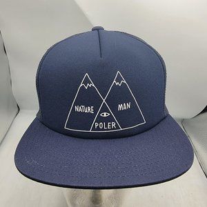 Poler Camp Vibes Venn Trucker Hat Blue Casual Outdoors Summer Lightweight